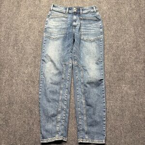 Pilcro Faded Blue High-Rise Straight Jeans